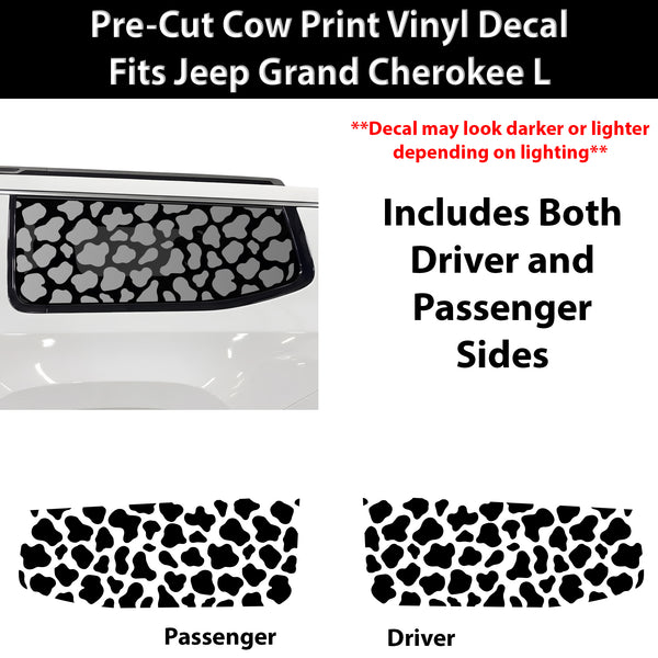 Fits Jeep Grand Wagoneer L 2022-2027 Animal Leopard Cheetah Cow Window Vinyl Decal Stickers - Bogar Tech Designs