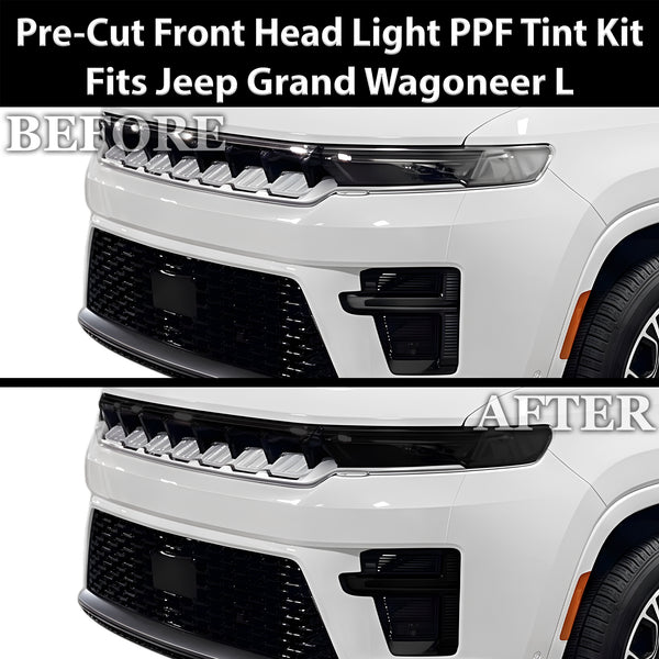 Fits Jeep Grand Wagoneer L 2026-2027 Full Headlight Taillight Precut Smoked PPF Tint Kit Film Overlay  - Bogar Tech Designs