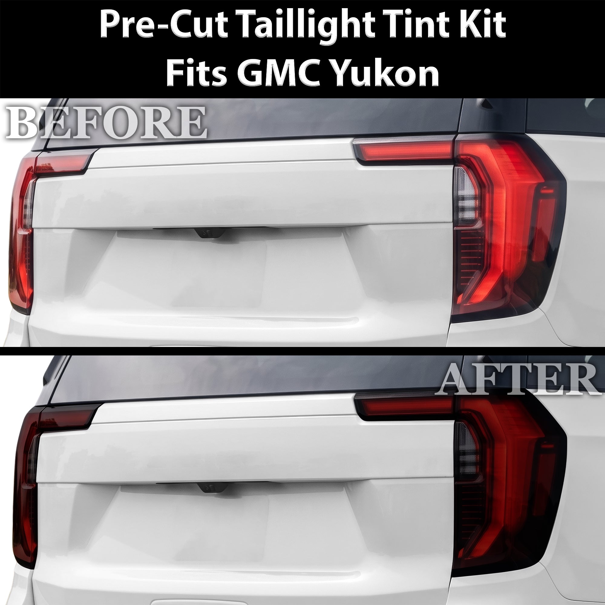 Fits GMC Yukon 2025-2027 Full Headlight Taillight Precut Smoked PPF Tint Kit Film Overlay  - Bogar Tech Designs