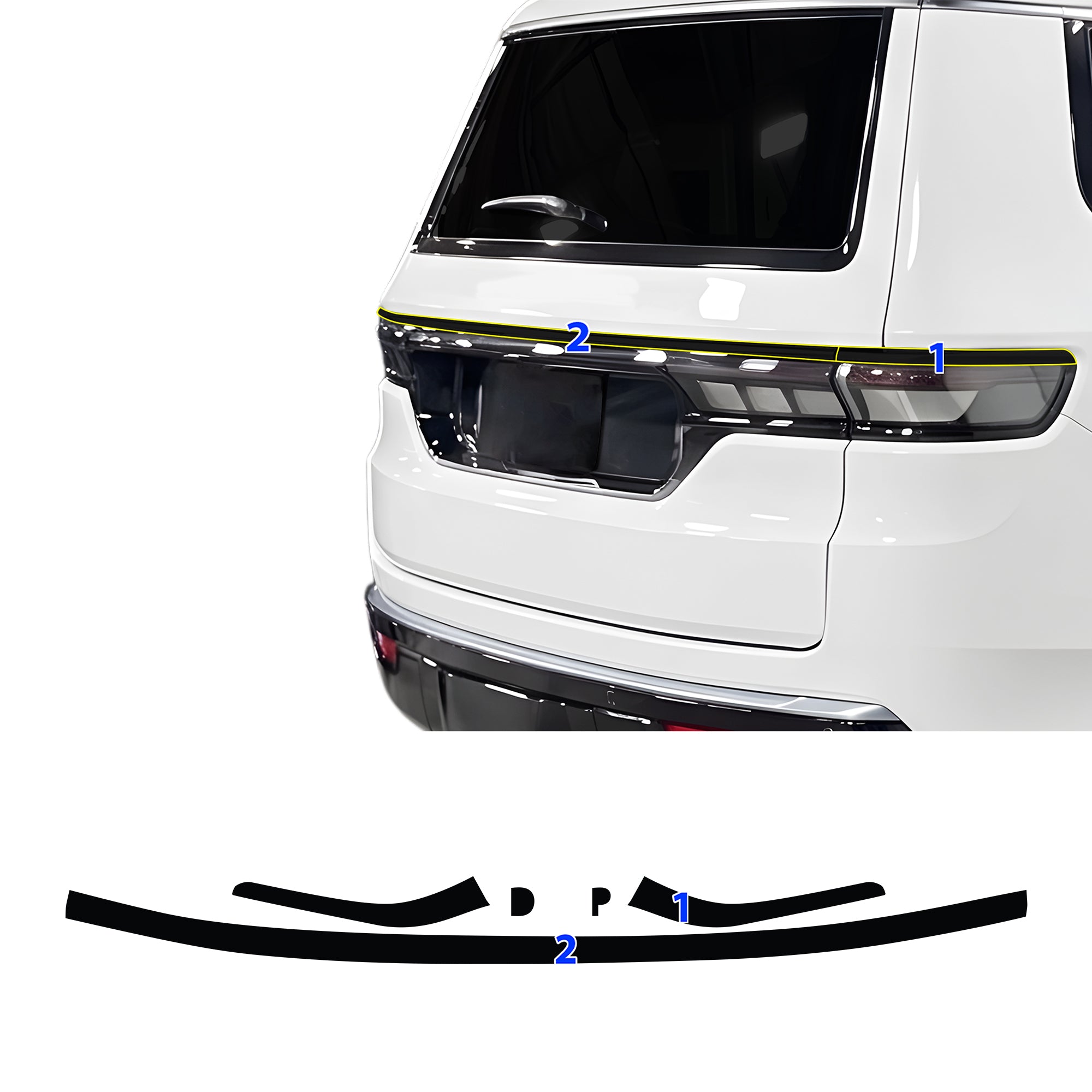 Fits Jeep Grand Wagoneer L 2026-2027 Vinyl Chrome Delete Grille Blackout Decal Stickers Overlay Film - Bogar Tech Designs