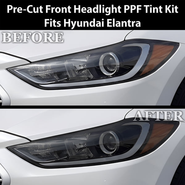 Fits Hyundai Elantra 2017-2018 Full Headlight Taillight Precut Smoked PPF Tint Kit Film Overlay  - Bogar Tech Designs