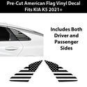 Fits Kia K5 2021-2026 Quarter Window American Flag Vinyl Decal Stickers - Bogar Tech Designs