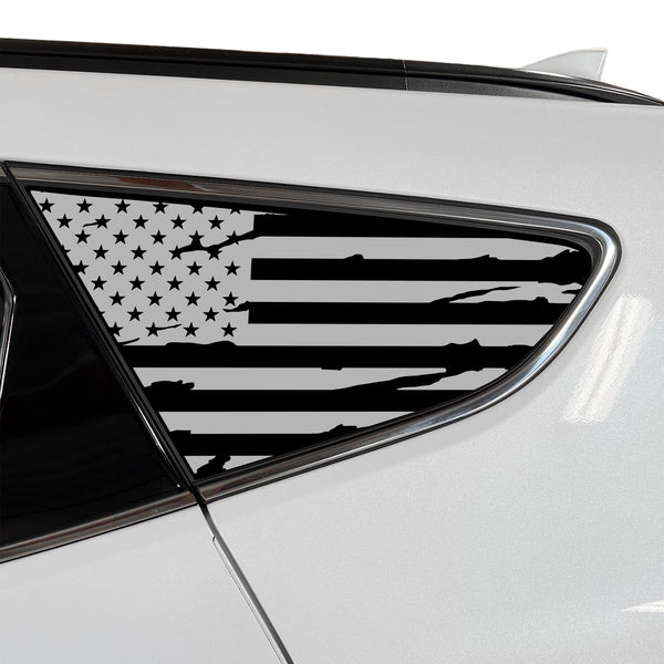Fits Hyundai Santa Fe Sport 2013-2018 Quarter Window American Flag Vinyl Decal Stickers - Bogar Tech Designs