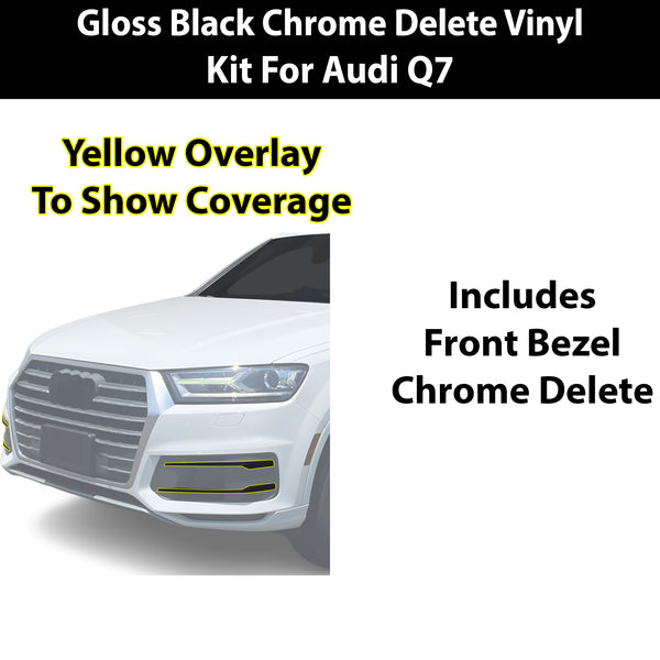 Fits Audi Q7 2017-2019 Vinyl Chrome Delete Grille Blackout Decal Stickers Overlay Film - Bogar Tech Designs