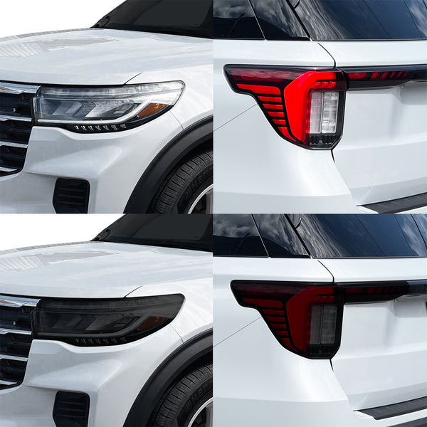 Ford Explorer 2025–2026 Dark Smoke Headlight & Taillight Tint Kit – Precut Vinyl Lens Overlays