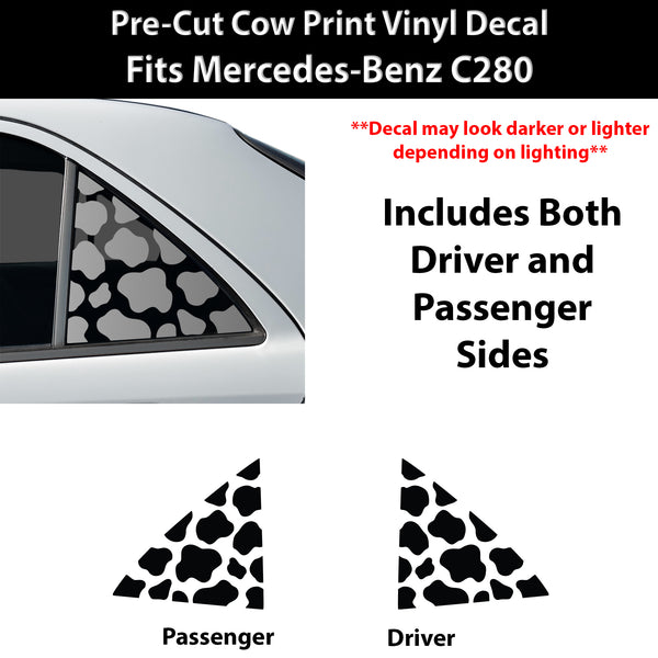 Fits Mercedes-Benz C280 1994-2000 Animal Leopard Cheetah Cow Window Vinyl Decal Stickers - Bogar Tech Designs