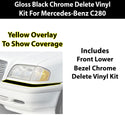 Fits Mercedes-Benz C280 1994-2000 Vinyl Chrome Delete Grille Blackout Decal Stickers Overlay Film - Bogar Tech Designs