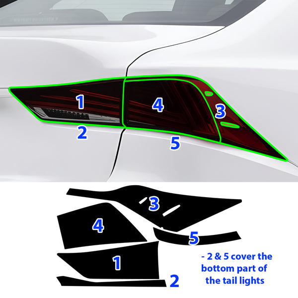 Fits Lexus IS 2017-2020 Full Headlight Taillight Precut Smoked PPF Tint Kit Film Overlay  - Bogar Tech Designs