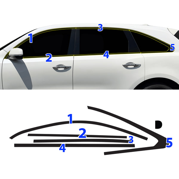 Fits Acura MDX 2014-2016 Vinyl Chrome Delete Grille Blackout Decal Stickers Overlay Film - Bogar Tech Designs