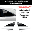 Fits Acura MDX 2014-2020 Quarter Window American Flag Vinyl Decal Stickers - Bogar Tech Designs