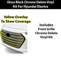 Fits Hyundai Elantra 2017-2018 Vinyl Chrome Delete Grille Blackout Decal Stickers Overlay Film - Bogar Tech Designs