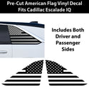 Fits Cadillac Escalade IQ 2025-2026 Quarter Window American Flag Vinyl Decal Stickers - Bogar Tech Designs