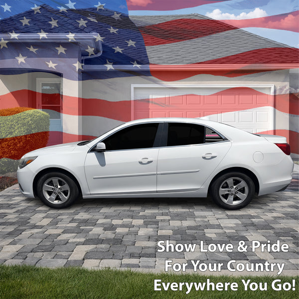Fits Chevrolet Malibu 2013-2015 Quarter Window American Flag Vinyl Decal Stickers - Bogar Tech Designs