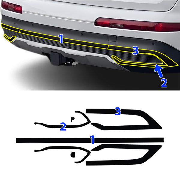 Fits Audi Q7 2020-2024 Vinyl Chrome Delete Grille Blackout Decal Stickers Overlay Film - Bogar Tech Designs