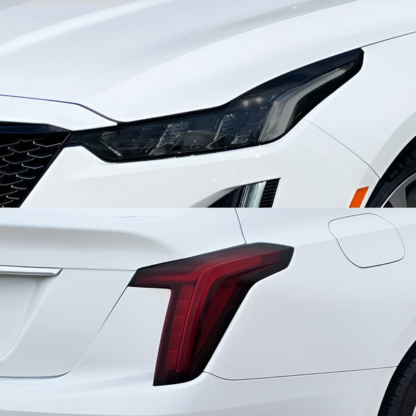 Fits Cadillac CT5 2020-2024 Full Headlight Taillight Precut Smoked PPF Tint Kit Film Overlay  - Bogar Tech Designs