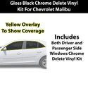 Fits Chevrolet Malibu 2013-2015 Vinyl Chrome Delete Grille Blackout Decal Stickers Overlay Film - Bogar Tech Designs
