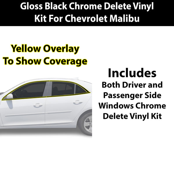 Fits Chevrolet Malibu 2013-2015 Vinyl Chrome Delete Grille Blackout Decal Stickers Overlay Film - Bogar Tech Designs