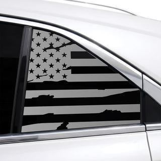 Fits Cadillac XT4 2019-2023 Quarter Window American Flag Vinyl Decal Stickers - Bogar Tech Designs