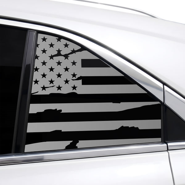 Fits Cadillac XT4 2019-2023 Quarter Window American Flag Vinyl Decal Stickers - Bogar Tech Designs