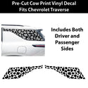 Fits Chevrolet Traverse 2024-2026 Animal Leopard Cheetah Cow Window Vinyl Decal Stickers - Bogar Tech Designs