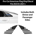 Fits Kia K5 2021-2026 Quarter Window American Flag Vinyl Decal Stickers - Bogar Tech Designs