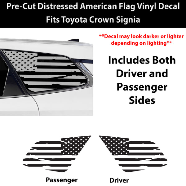 Fits Toyota Crown Signia 2025-2027 Quarter Window American Flag Vinyl Decal Stickers - Bogar Tech Designs