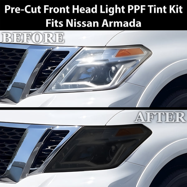 Fits Nissan Armada 2017-2020 Full Headlight Taillight Precut Smoked PPF Tint Kit Film Overlay  - Bogar Tech Designs