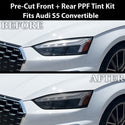 Fits Audi S5 2020-2024 Full Headlight Taillight Precut Smoked PPF Tint Kit Film Overlay  - Bogar Tech Designs