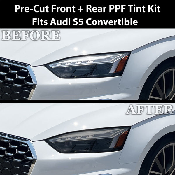Fits Audi S5 2020-2024 Full Headlight Taillight Precut Smoked PPF Tint Kit Film Overlay  - Bogar Tech Designs