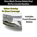 Fits Lincoln Nautilus 2024-2026 Vinyl Chrome Delete Grille Blackout Decal Stickers Overlay Film - Bogar Tech Designs
