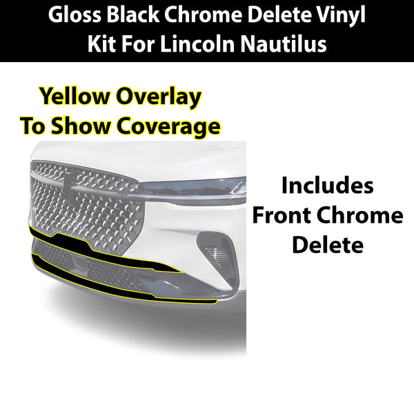 Fits Lincoln Nautilus 2024-2026 Vinyl Chrome Delete Grille Blackout Decal Stickers Overlay Film - Bogar Tech Designs