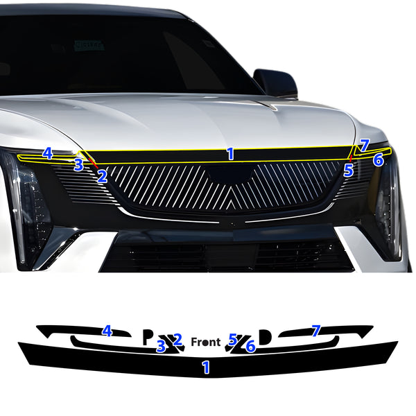 Fits Cadillac Escalade IQ 2025-2026 Vinyl Chrome Delete Grille Blackout Decal Stickers Overlay Film - Bogar Tech Designs