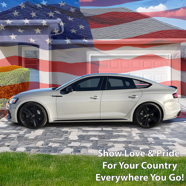 Fits Audi A5 Sportback 2018-2024 Quarter Window American Flag Vinyl Decal Stickers - Bogar Tech Designs