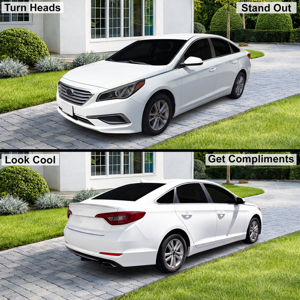 Fits Hyundai Sonata 2015-2017 Full Headlight Taillight Precut Smoked PPF Tint Kit Film Overlay  - Bogar Tech Designs