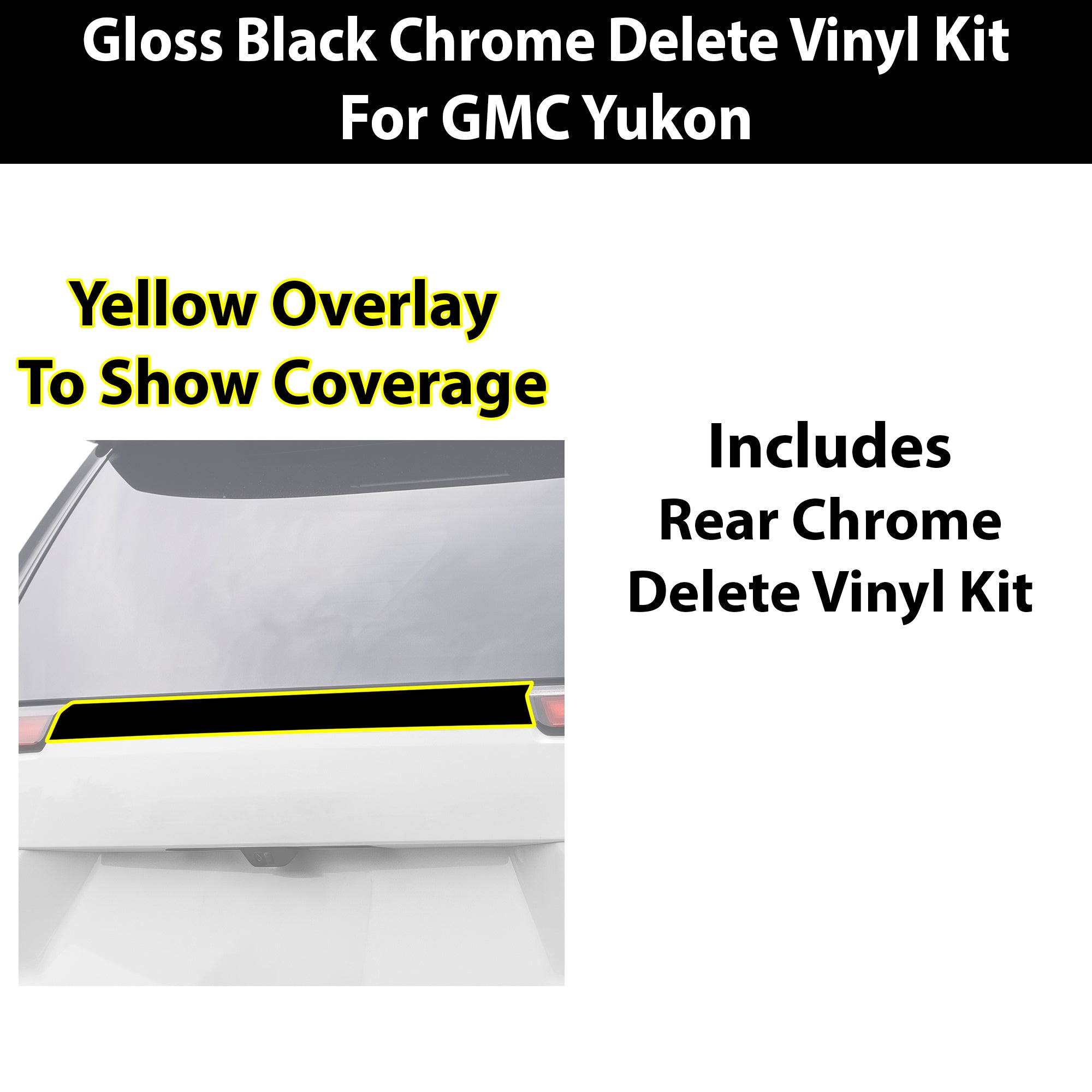 Fits GMC Yukon XL 2025-2026 Vinyl Chrome Delete Grille Blackout Decal Stickers Overlay Film - Bogar Tech Designs