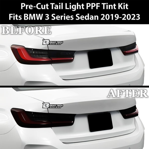 Fits BMW 3 Series 2019-2022 Full Headlight Taillight Precut Smoked PPF Tint Kit Film Overlay  - Bogar Tech Designs
