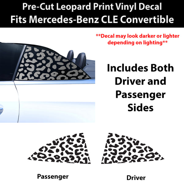 Fits Mercedes-Benz CLE Convertible 2024-2026 Animal Leopard Cheetah Cow Window Vinyl Decal Stickers - Bogar Tech Designs