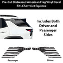 Fits Chevrolet Equinox 2025-2027 Quarter Window American Flag Vinyl Decal Stickers - Bogar Tech Designs