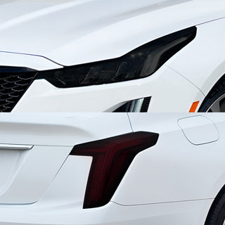 Fits Cadillac CT5 2020-2024 Full Headlight Taillight Precut Smoked PPF Tint Kit Film Overlay  - Bogar Tech Designs