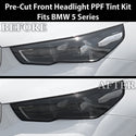 Fits BMW 5 Series 2024-2027 Full Headlight Taillight Precut Smoked PPF Tint Kit Film Overlay  - Bogar Tech Designs