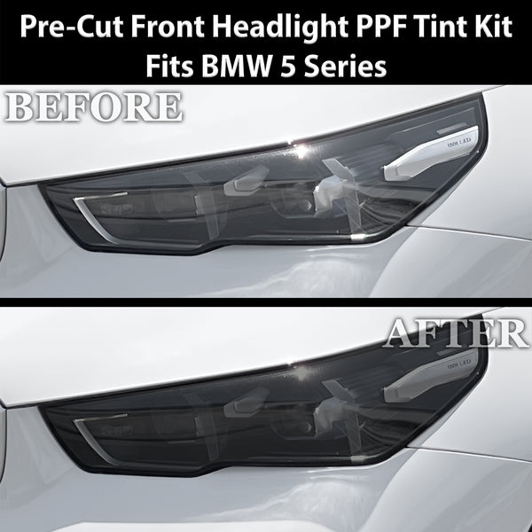 Fits BMW 5 Series 2024-2027 Full Headlight Taillight Precut Smoked PPF Tint Kit Film Overlay  - Bogar Tech Designs