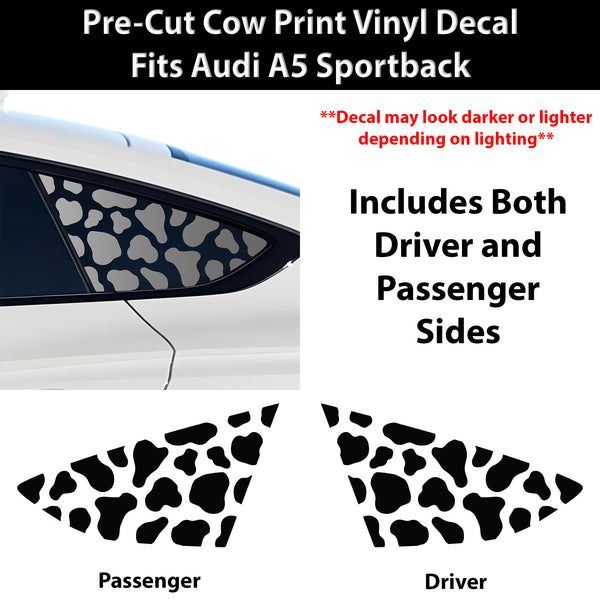 Fits Audi A5 Sportback 2018-2024 Animal Leopard Cheetah Cow Window Vinyl Decal Stickers - Bogar Tech Designs