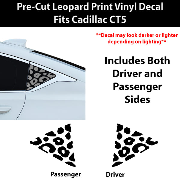 Fits Cadillac CT5 2020-2026 Animal Leopard Cheetah Cow Window Vinyl Decal Stickers - Bogar Tech Designs