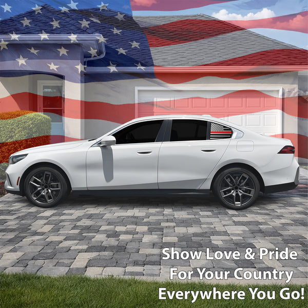 Fits BMW 5 Series 2024-2027 Quarter Window American Flag Vinyl Decal Stickers - Bogar Tech Designs