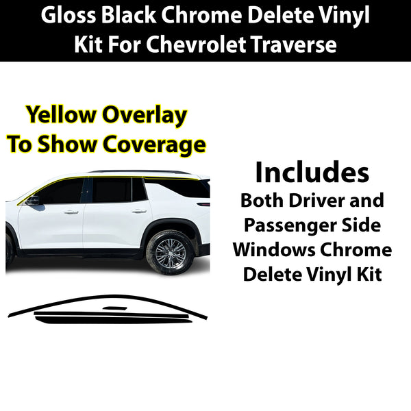 Fits Chevrolet Traverse 2024-2026 Vinyl Chrome Delete Grille Blackout Decal Stickers Overlay Film - Bogar Tech Designs