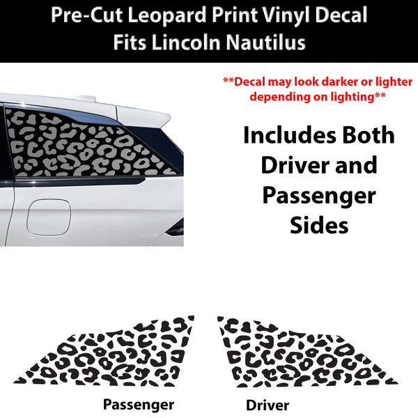 Fits Lincoln Nautilus 2024-2026 Animal Leopard Cheetah Cow Window Vinyl Decal Stickers - Bogar Tech Designs