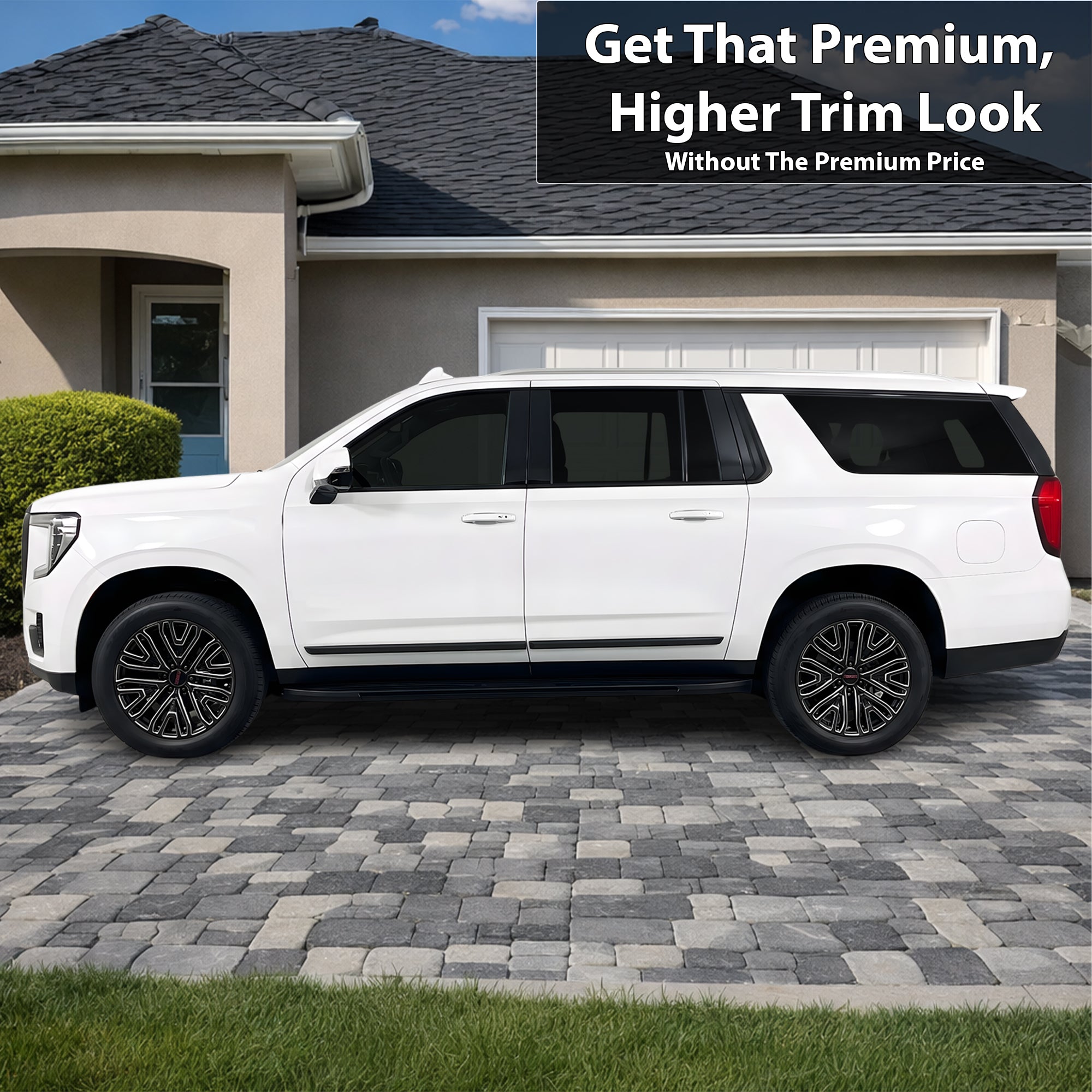 Fits GMC Yukon XL 2025-2026 Vinyl Chrome Delete Grille Blackout Decal Stickers Overlay Film - Bogar Tech Designs