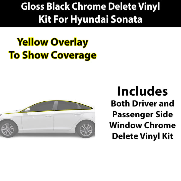 Fits Hyundai Sonata 2015-2017 Vinyl Chrome Delete Grille Blackout Decal Stickers Overlay Film - Bogar Tech Designs