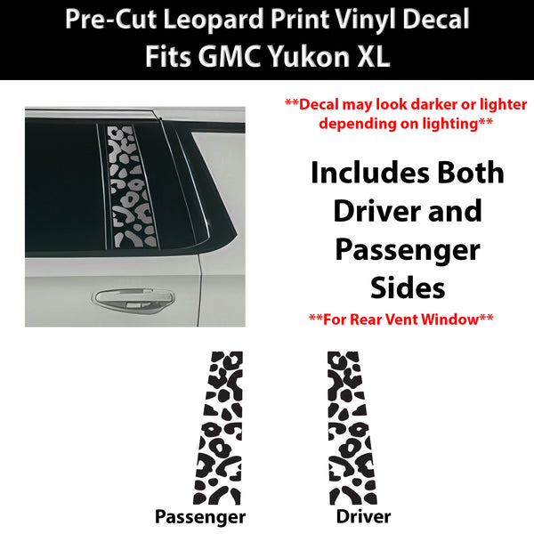 Fits GMC Yukon XL 2025-2026 Animal Leopard Cheetah Cow Window Vinyl Decal Stickers - Bogar Tech Designs