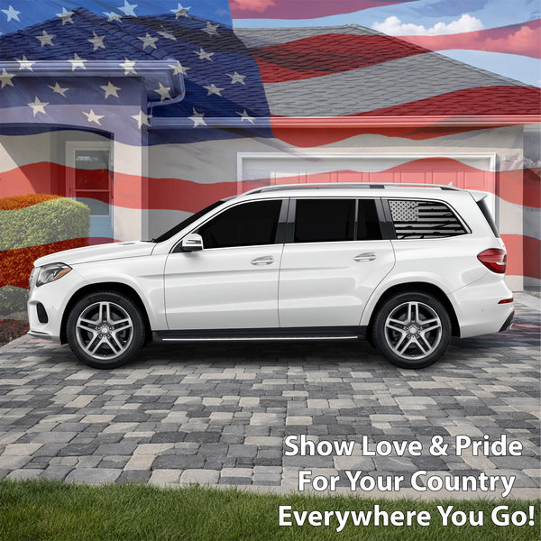 Fits Mercedes-Benz GLS 2017-2019 Quarter Window American Flag Vinyl Decal Stickers - Bogar Tech Designs
